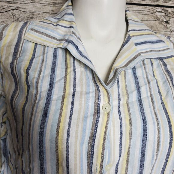Erika Striped Button Down Shirt Size XL NWT - Picture 2 of 9
